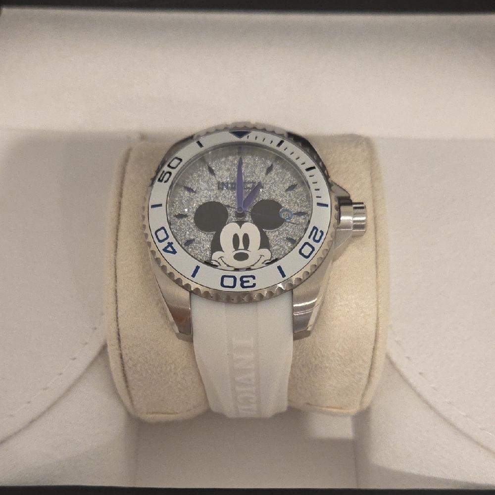 Disney Silver and White Mickey Mouse Women's Watch